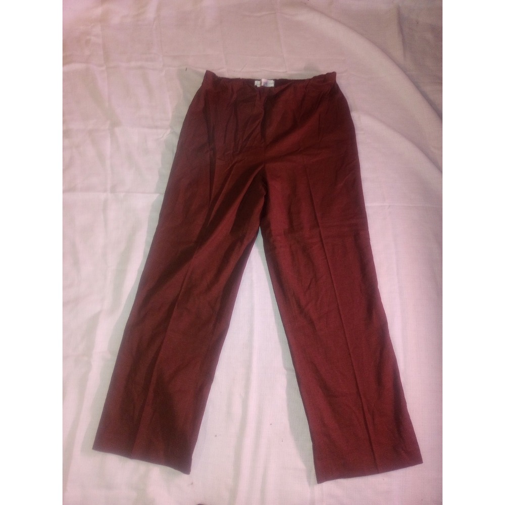 Susan‎ Graver Style Linen Blend Small High Rise Pants Brown